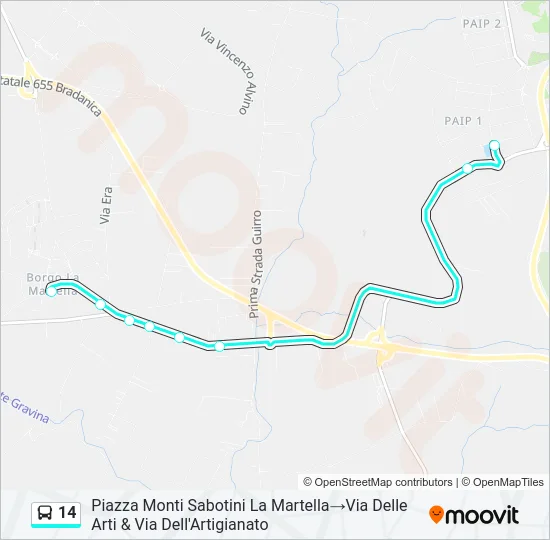 14 Bus Line Map
