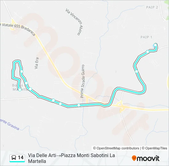 14 Bus Line Map
