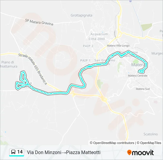 14 Bus Line Map
