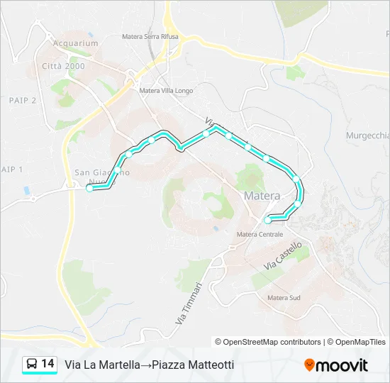 14 Bus Line Map