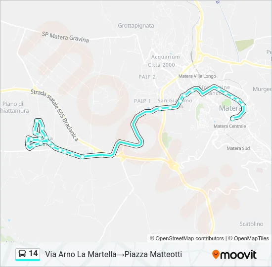 14 Bus Line Map