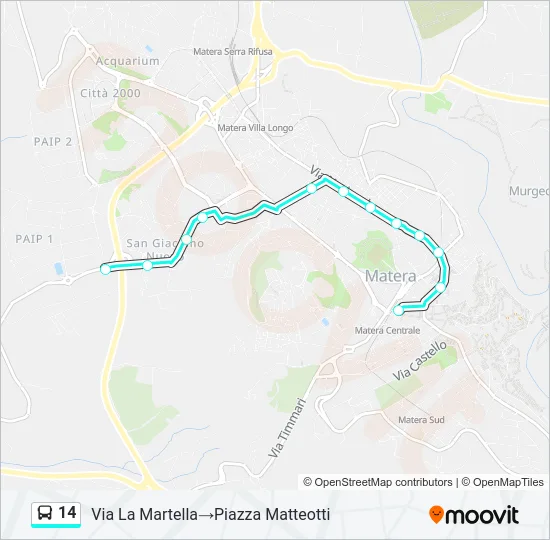14 Bus Line Map