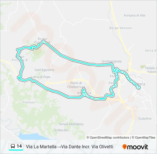 14 Bus Line Map