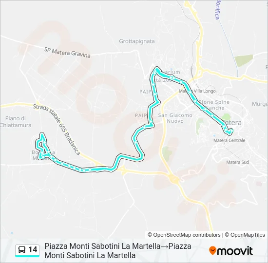 14 Bus Line Map