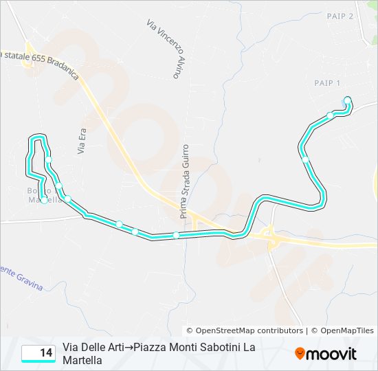 14 bus Line Map