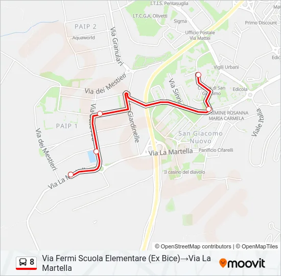 8 Bus Line Map