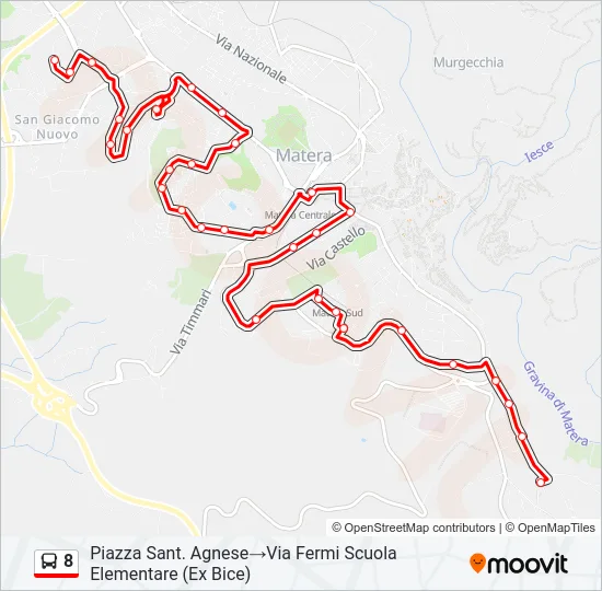8 Bus Line Map
