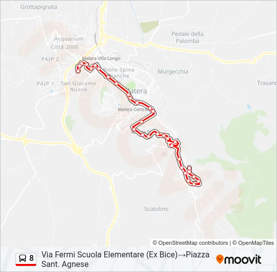 8 Bus Line Map