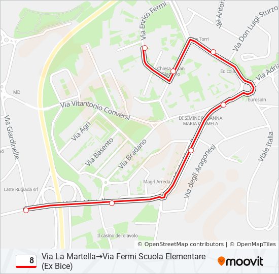 8 bus Line Map