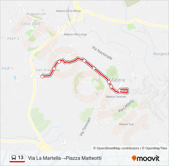 13 Bus Line Map