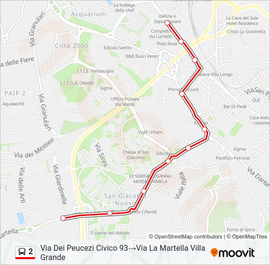 2 Bus Line Map