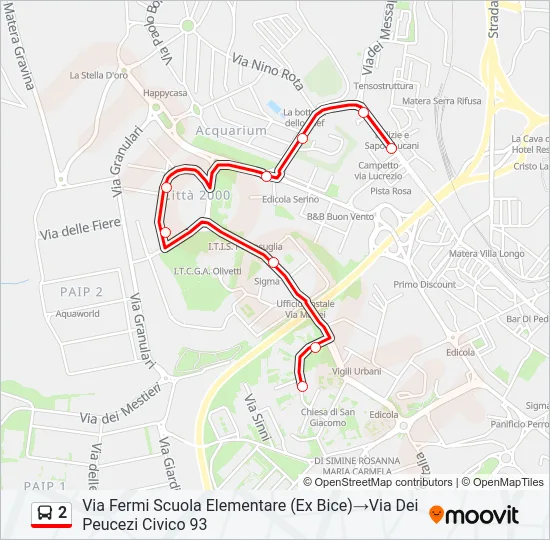 2 Bus Line Map