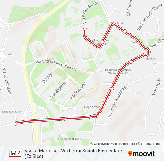 2 Bus Line Map