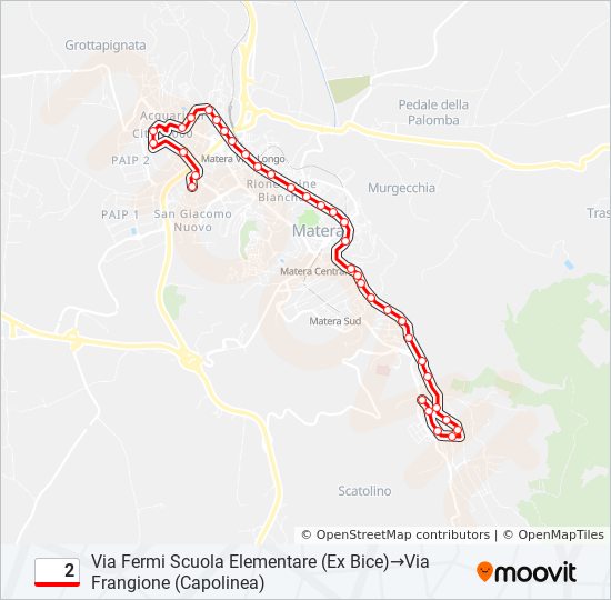 Percorso linea bus 2