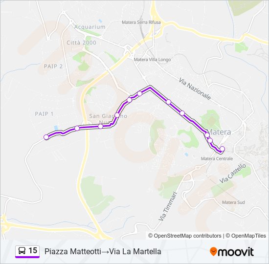 Percorso linea  15