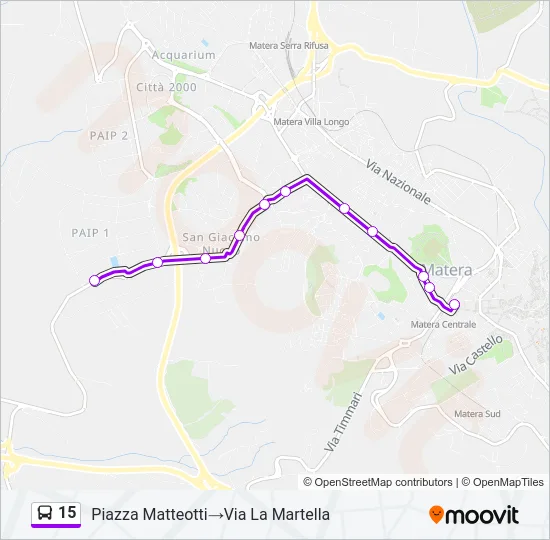 15 Bus Line Map