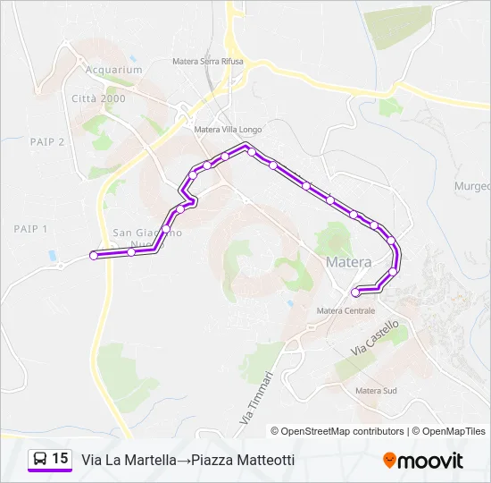15 Bus Line Map