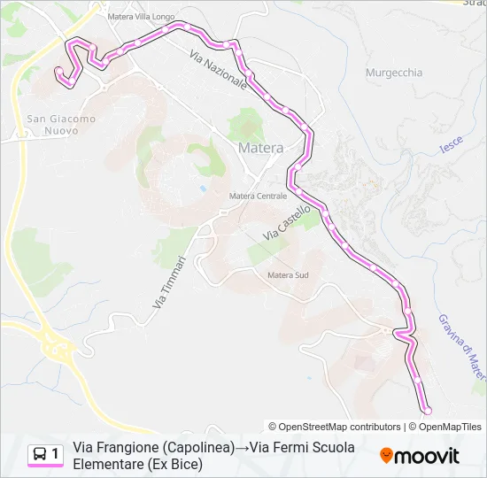 1 Bus Line Map