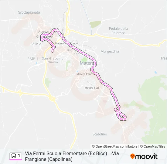 1 Bus Line Map