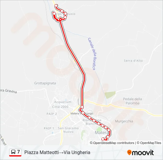 7 Bus Line Map