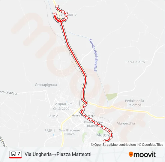 7 Bus Line Map