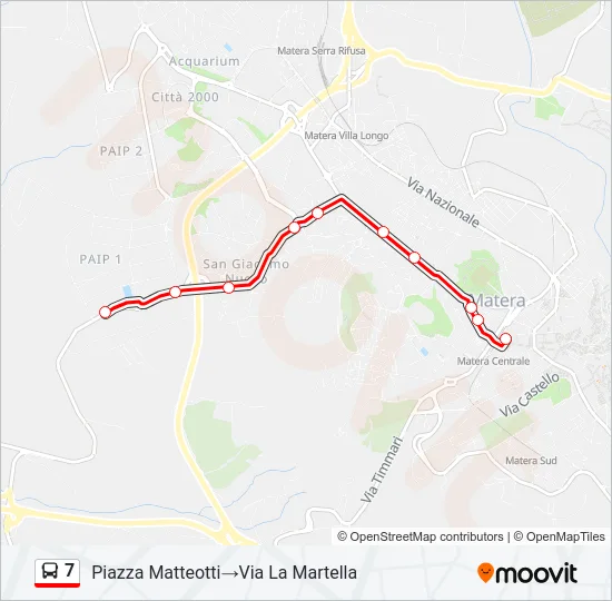 7 Bus Line Map
