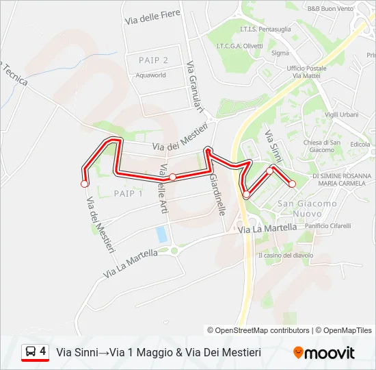 4 Bus Line Map