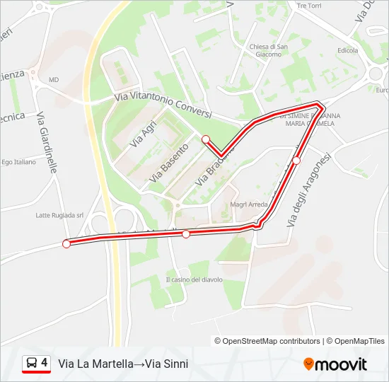 4 Bus Line Map