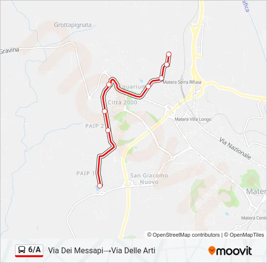 6/A Bus Line Map
