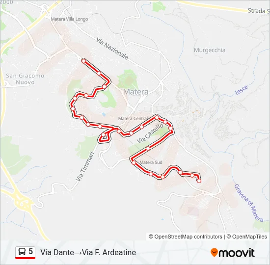 5 Bus Line Map