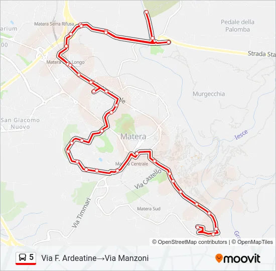 5 Bus Line Map