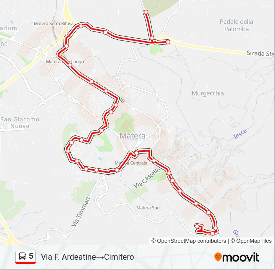 5 Bus Line Map