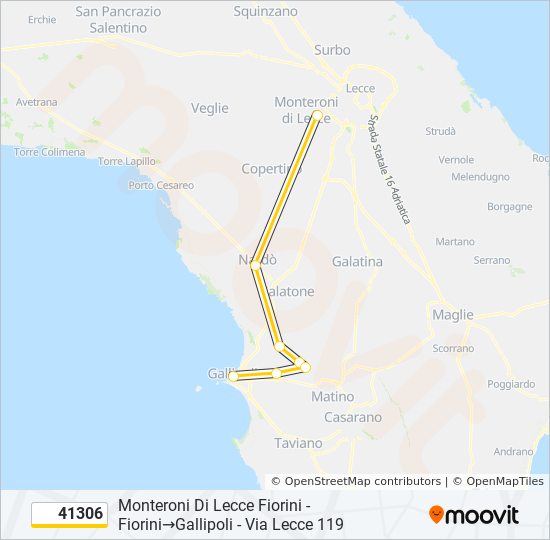 Percorso linea bus 41306