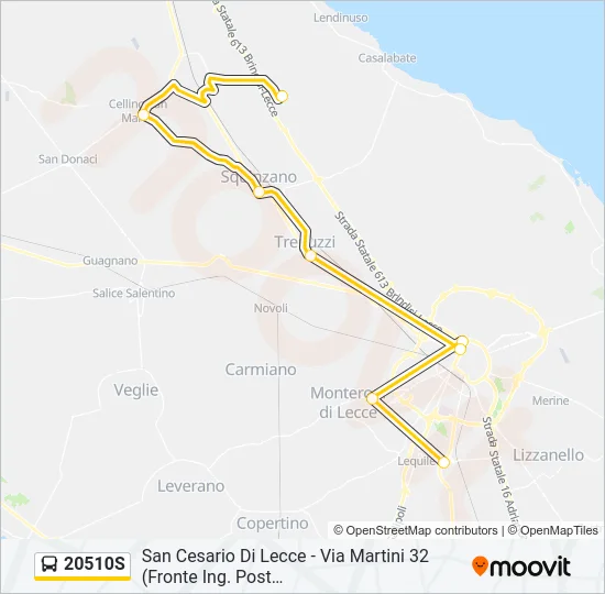 Percorso linea bus 20510S