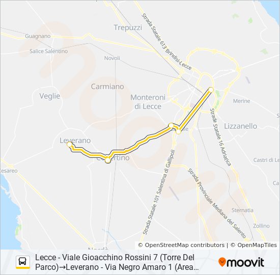 Percorso linea bus 21120 SCOLASTICA - SPERIMENTALE