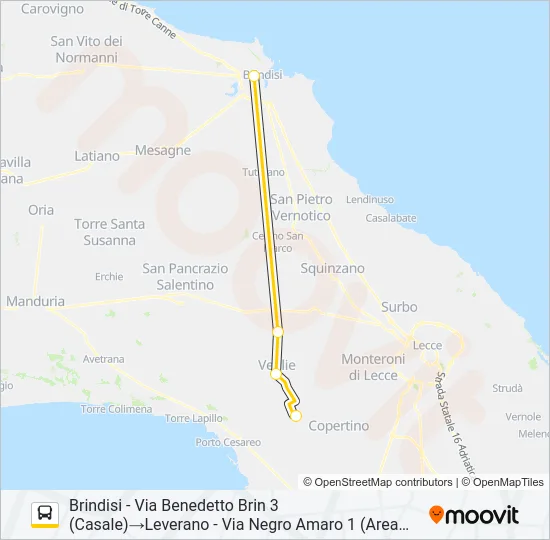 1034 -2 - SPERIMENTALE Bus Line Map