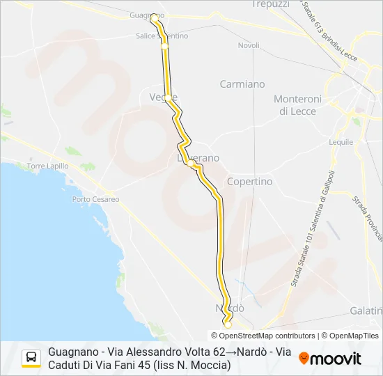 2263 - SPERIMENTALE Bus Line Map