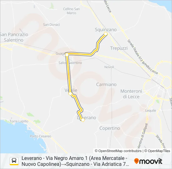 1033 - 2 - SPERIMENTALE Bus Line Map