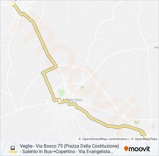 Percorso linea bus 2117DA - SPERIMENTALE