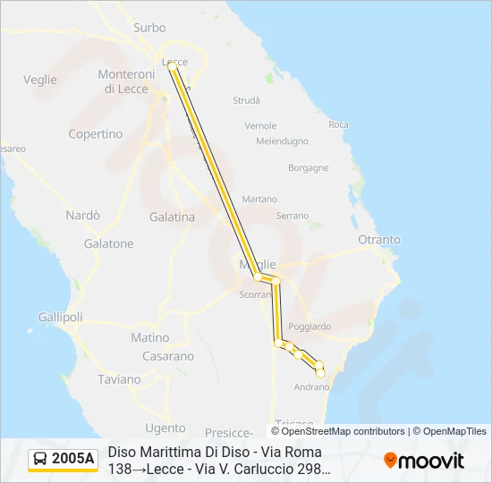 2005A Bus Line Map