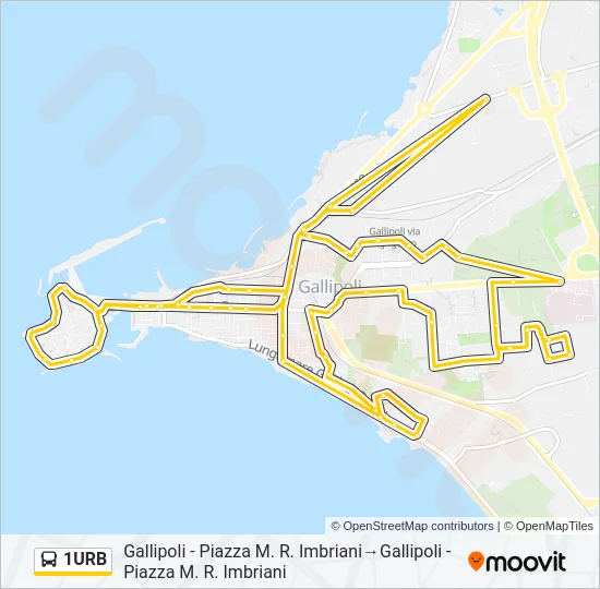 1URB Bus Line Map