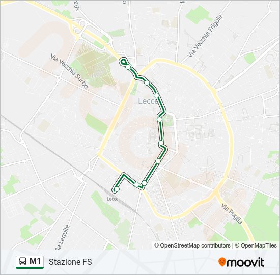 M1 bus Line Map