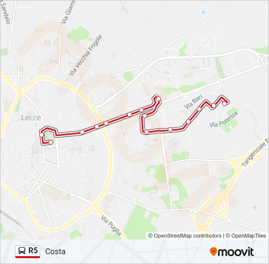 R5 Bus Line Map