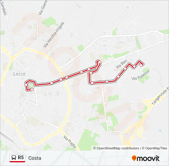 R5 Bus Line Map