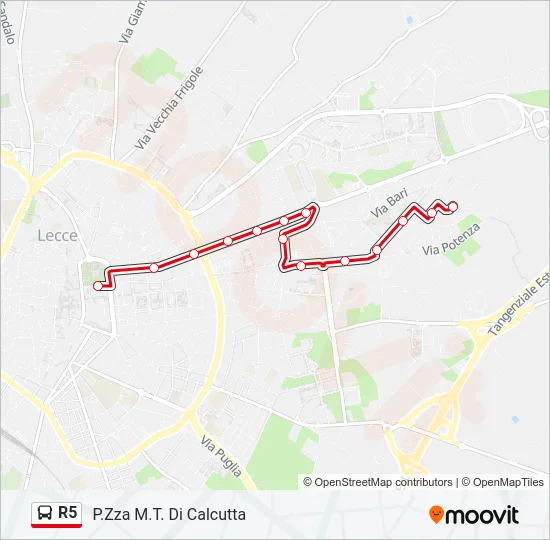 R5 Bus Line Map