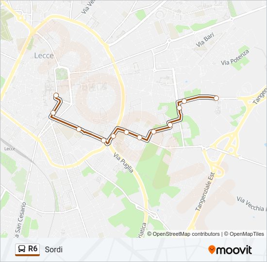 R6 Bus Line Map