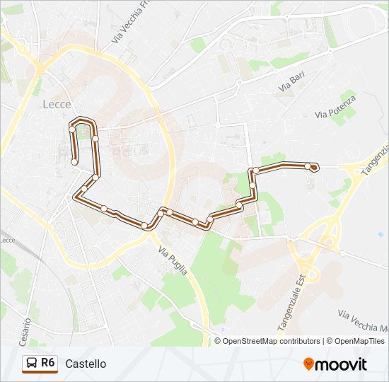 R6 Bus Line Map