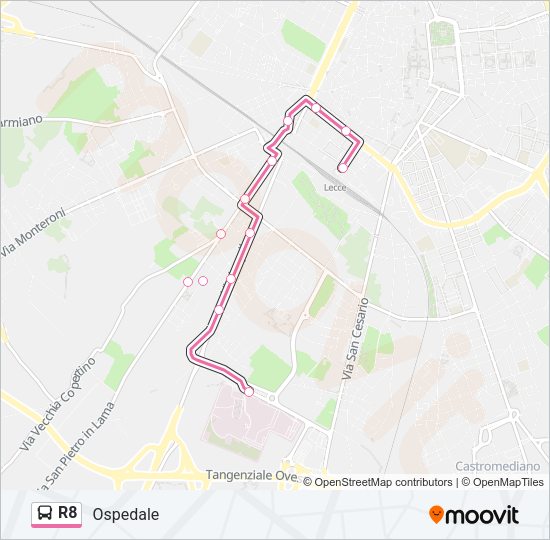 R8 Bus Line Map