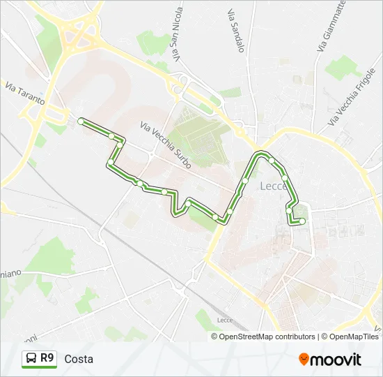 R9 Bus Line Map