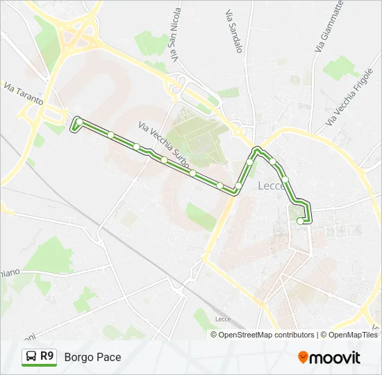 R9 Bus Line Map